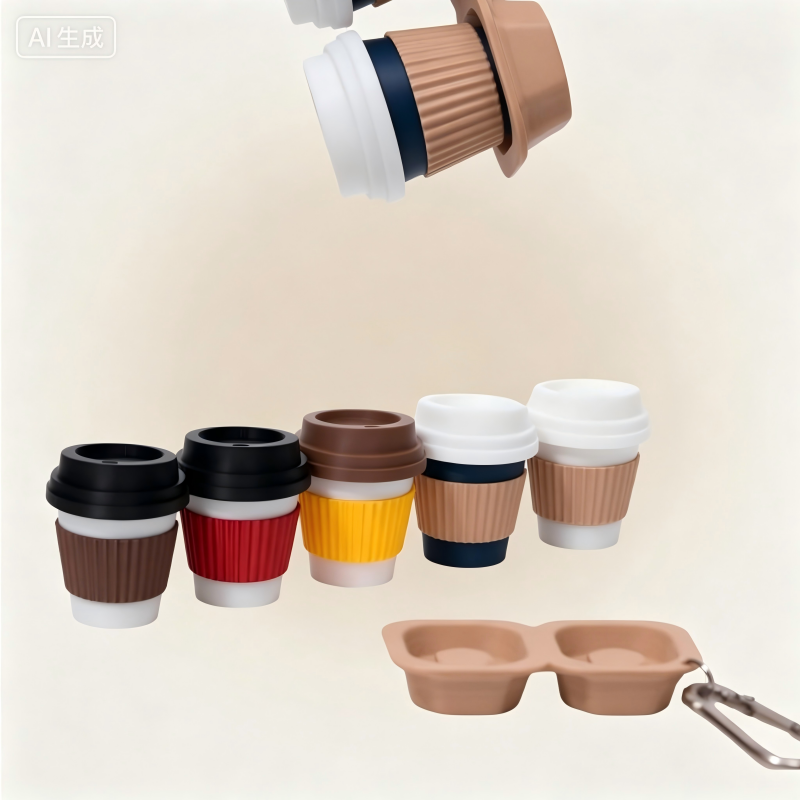 Mini Takeaway Coffee Cup Keychain | Portable Coffee Capsule Storage Holder