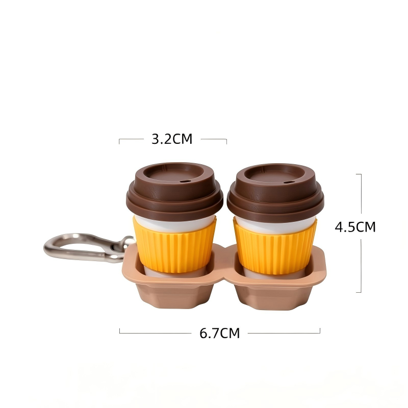 Mini Takeaway Coffee Cup Keychain | Portable Coffee Capsule Storage Holder
