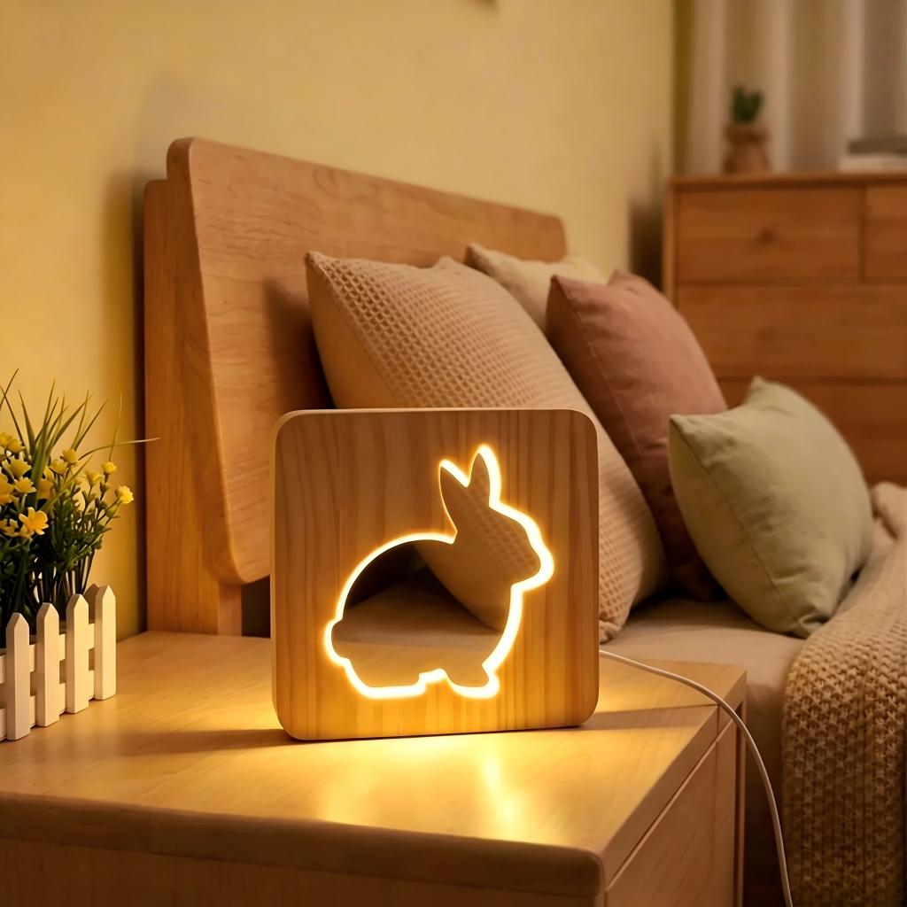 Personalized Wooden Night Light , Gift for Daughter, Baby Shower Gift, Baby Girl Birthday Gift, LED Night Light, Nursery Decor Gift