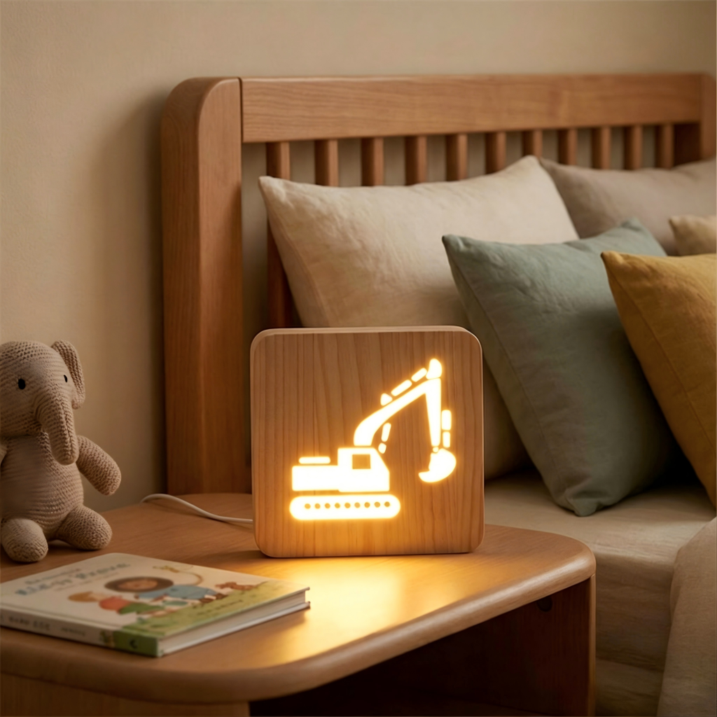 Personalized Wooden Night Light , Gift for Daughter, Baby Shower Gift, Baby Girl Birthday Gift, LED Night Light, Nursery Decor Gift
