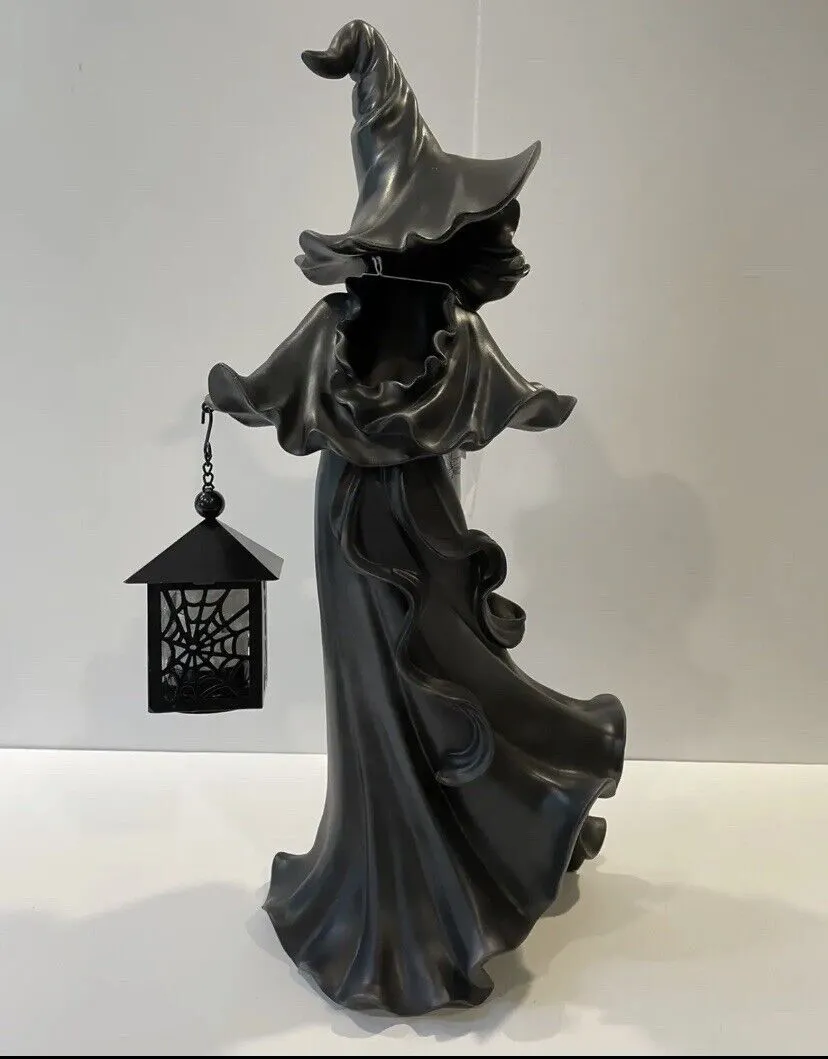 🎃Black Resin Witch With LED Lantern - New 2023 Halloween