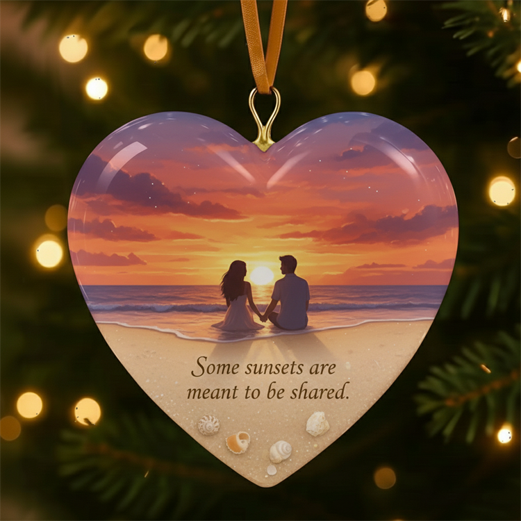 💖🌊 Ocean Love Heart Ornaments