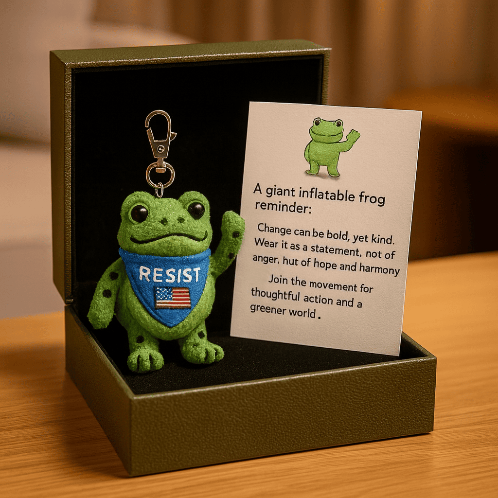 🐸💚 Frog "Resist" Keychain