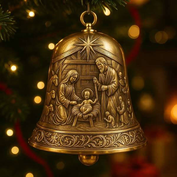 Jesus Pray Commemorative Bell Ornament