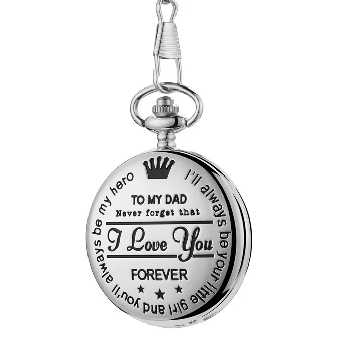 To My Family Quartz Pocket Chain Watch