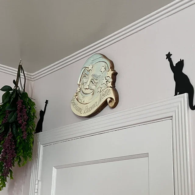 Halloween Black Cat Door Corner Sign Decoration