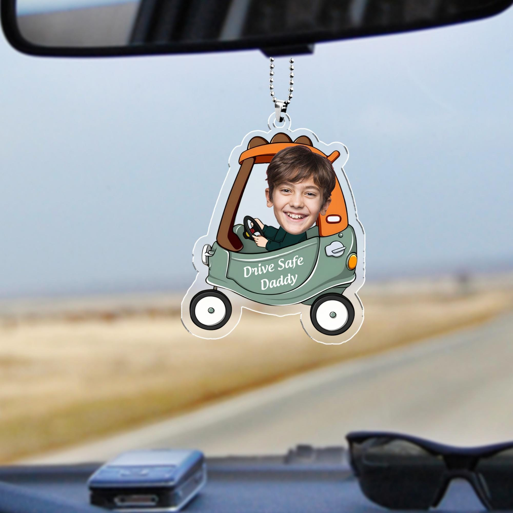 🔥Father's Day Pre Sale - Personalized Acrylic Car Hanger, Drive Safe Daddy Acrylic Car Hanging