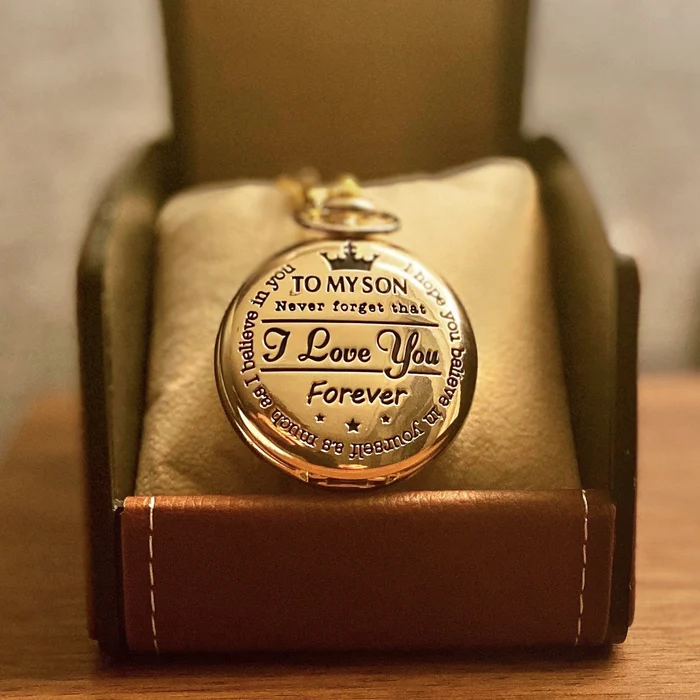 To My Family Quartz Pocket Chain Watch