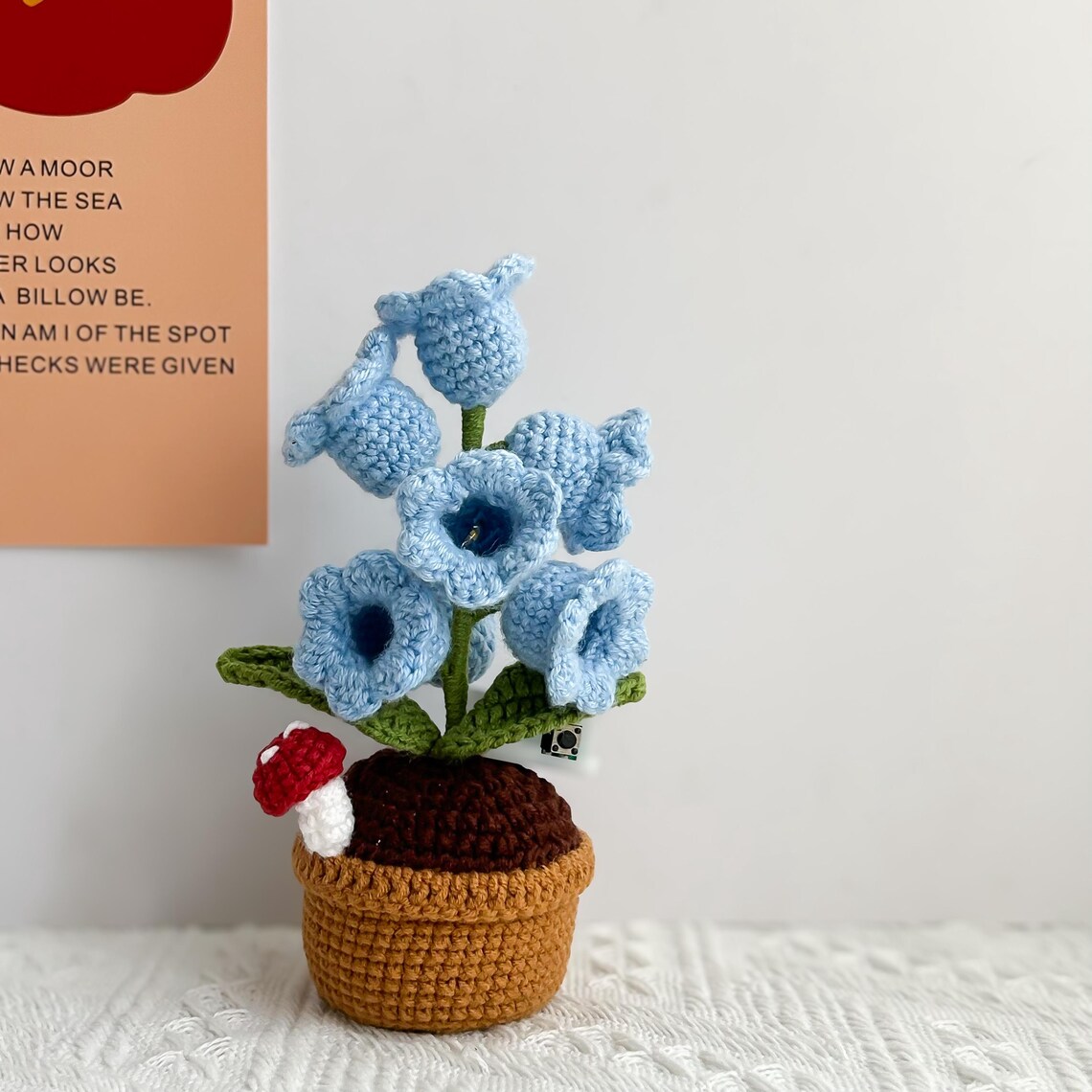 Crochet Lily of the valley Potted Plant Light Lamp