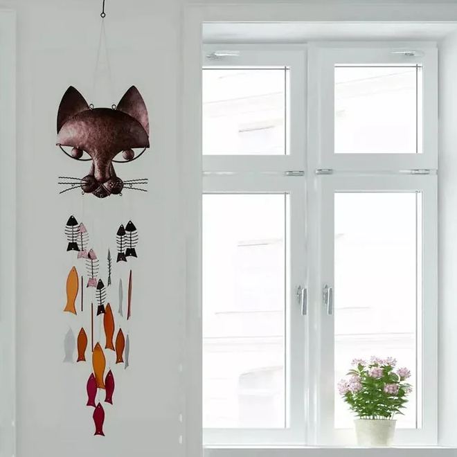 🔥School Season Hot Sale🎏Handcrafted Metal Cat&Fish Wind Chimes🎐