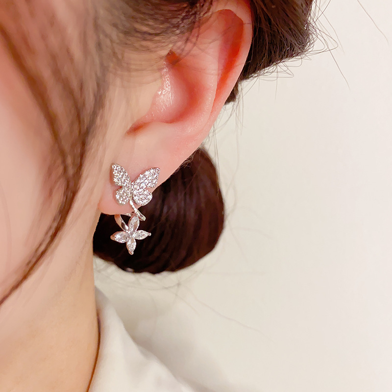 🎄Christmas Hot Sale🎁Butterfly Zircon Stud Earrings