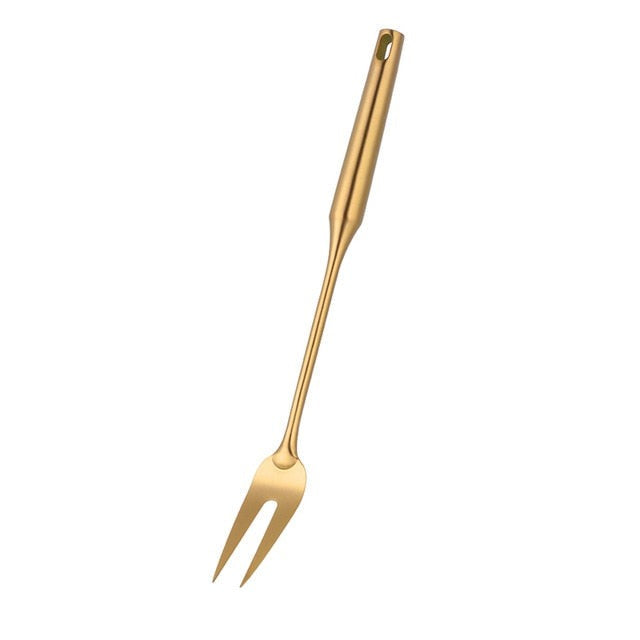 Stainless Steel Long Handle Kitchen Set Gold Cooking Utensils Set