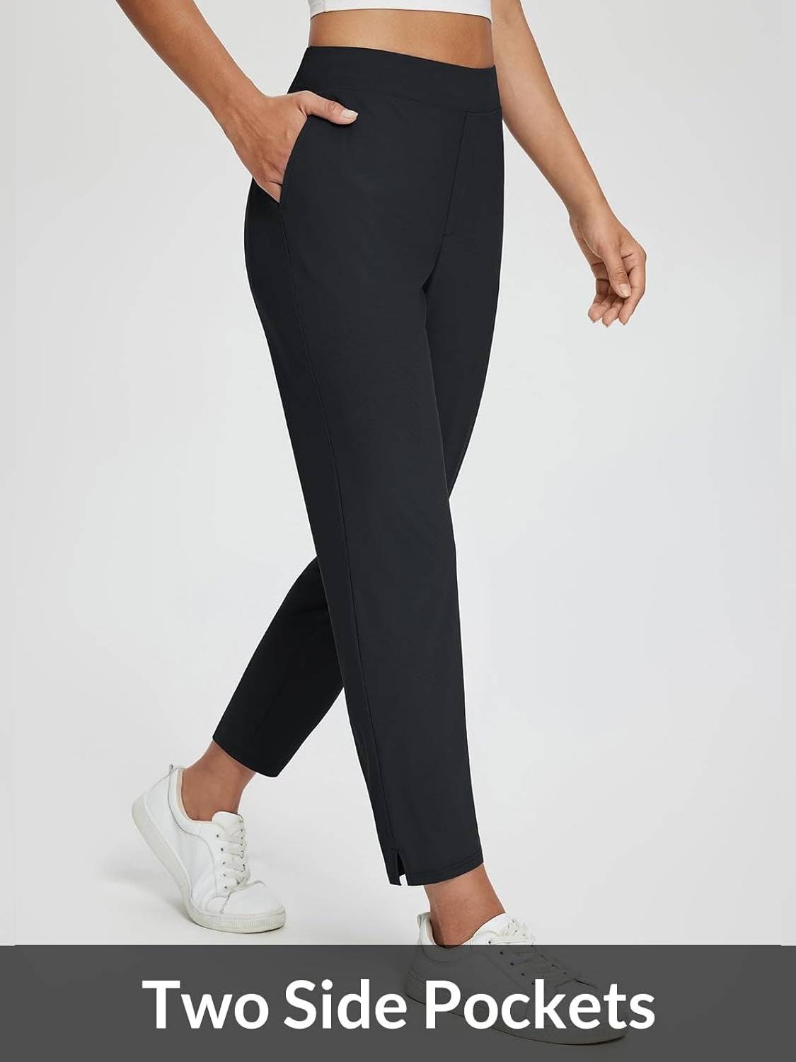 Womens Travel Pants Lightweight Anklle Dresss Pants With Zipper Pockets Summer UPF50