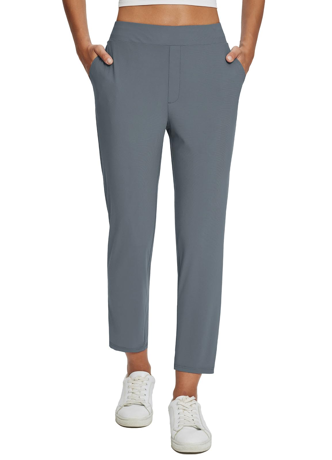 Womens Travel Lightweight Anklle Pants With Zipper Pockets Summer UPF50(Buy 2 Free Shipping)