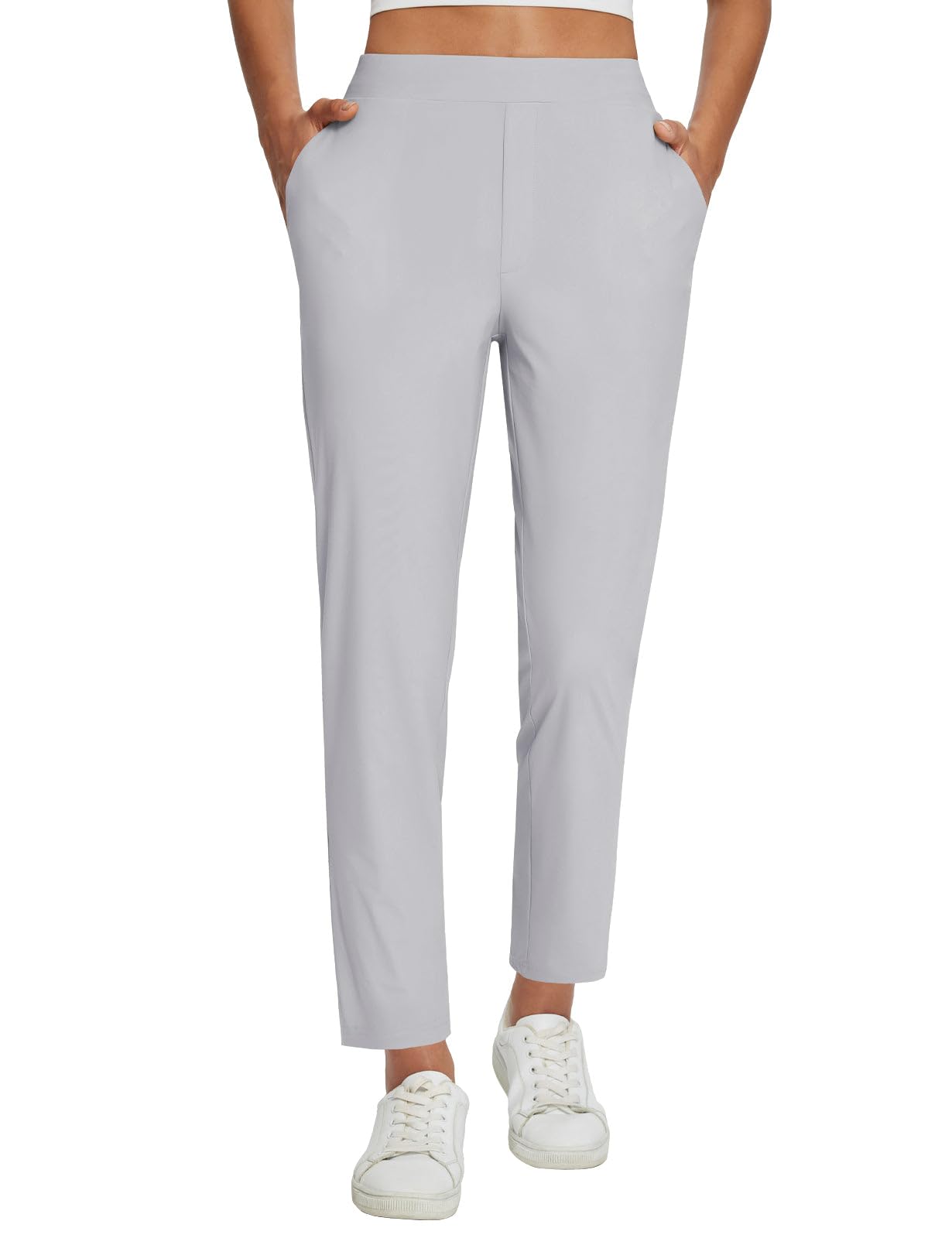 Womens Travel Lightweight Anklle Pants With Zipper Pockets Summer UPF50(Buy 2 Free Shipping)