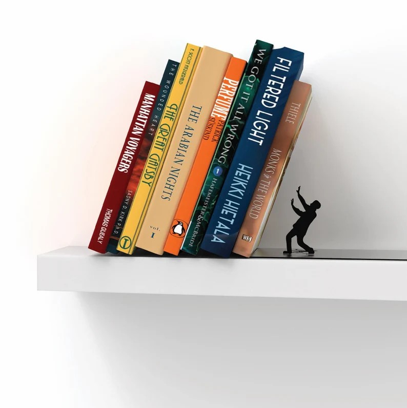 📚😆Funny Metal Bookend-Cool Unique Gift 