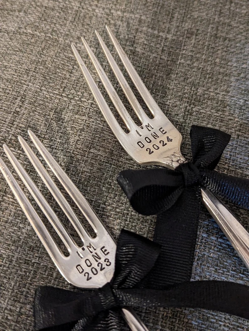 Retirement or Graduation Gift-Funny Fork "I'm Done!"