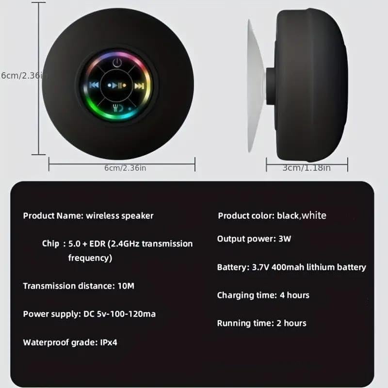 🔥Hot Sale- Mini Bluetooth Waterproof Speaker with LED light🔊