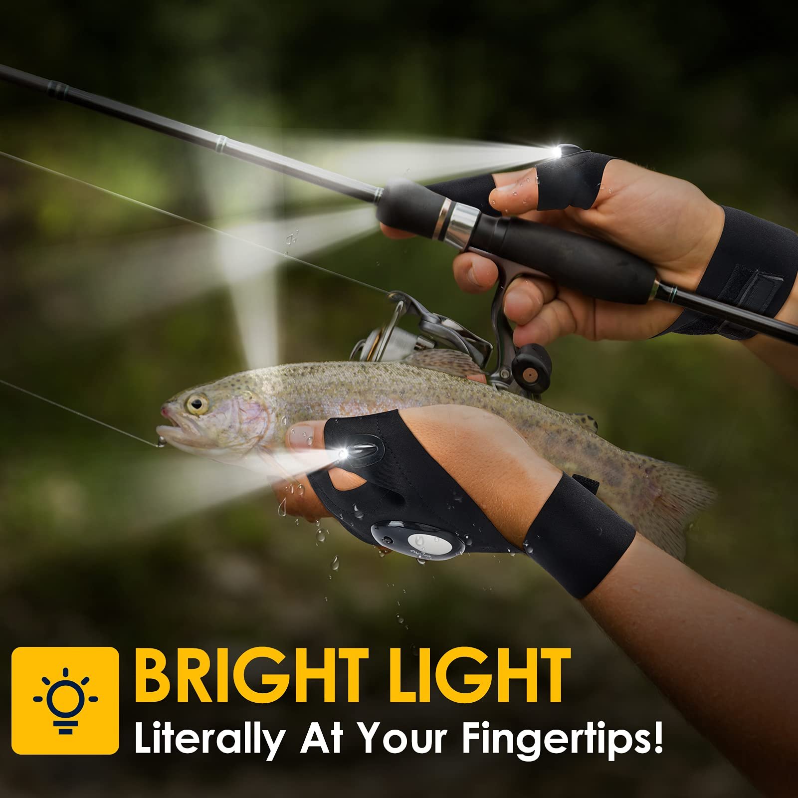 🔥LED Flashlight Waterproof Gloves - Practical Durable Fingerless Gloves