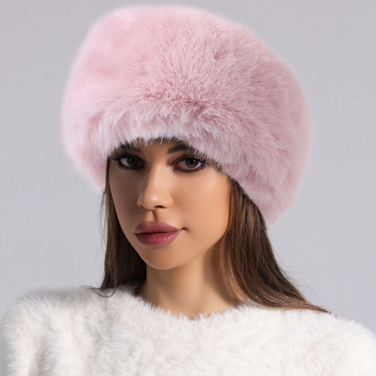 🔥❄Fashion Women's Winter Warm Plush Faux Furry Hat Headbands