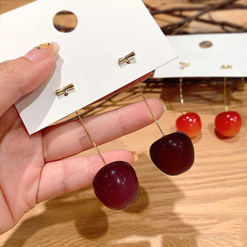 ✨🍒Cute Cherry Drop Dangle Fruit Earrings