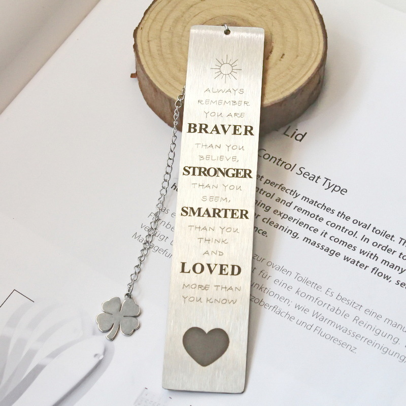 📖Read Books ~ Stainless Steel "Four Leaf Clover" Bookmark Gift