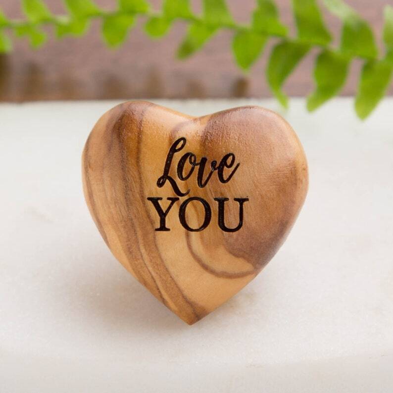 Pocket Hug Wooden Heart Token--Thanksgiving gifts, Christmas gifts