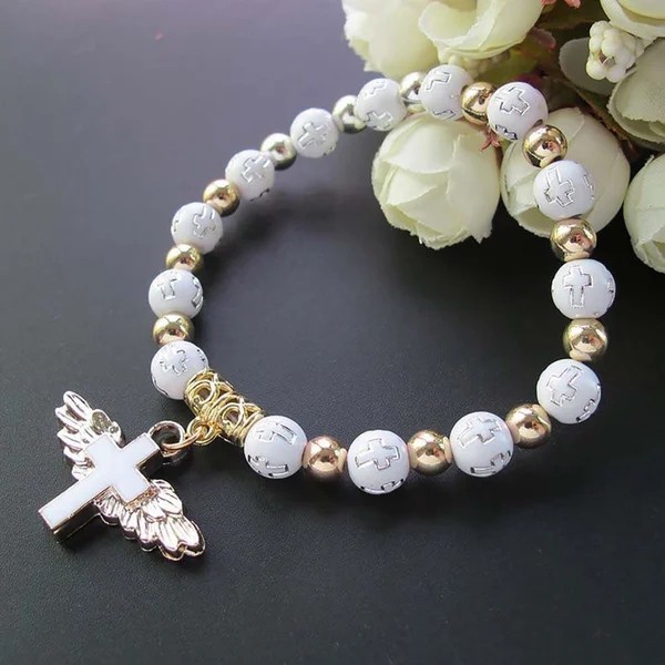 👼Angel Wing Cross Charm Bracelet✨