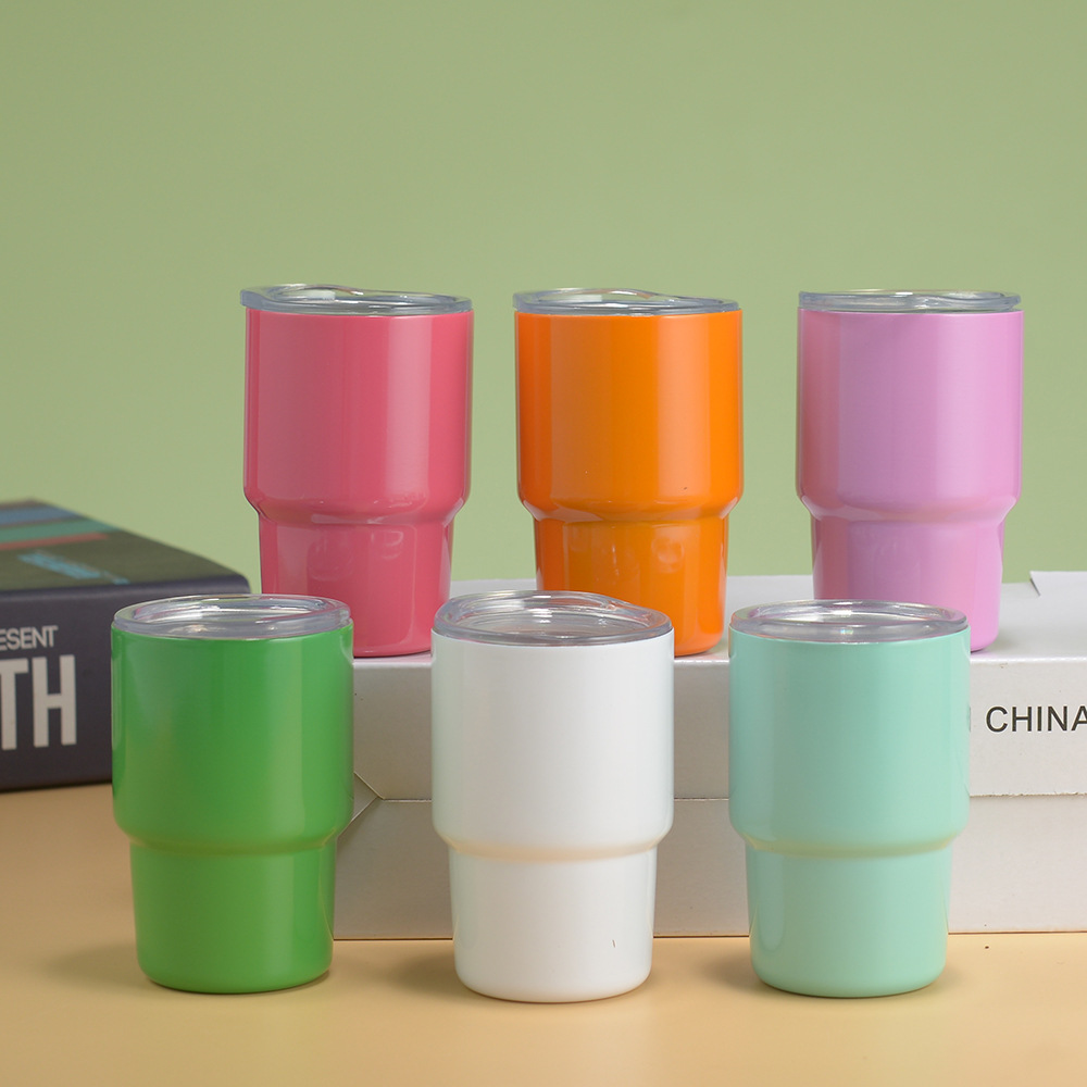 💖Cute 3oz Mini Stainless Steel Car Cups With Straw and Lid