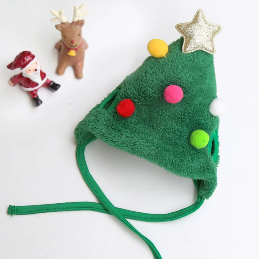 Adorable Pet Christmas Tree Pom-Pom Hat