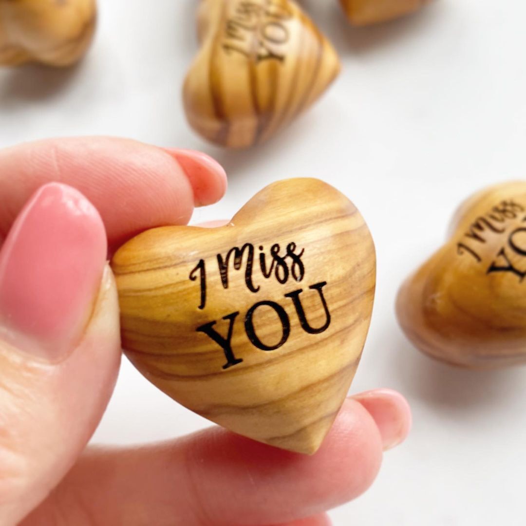 Pocket Hug Wooden Heart Token--Thanksgiving gifts, Christmas gifts