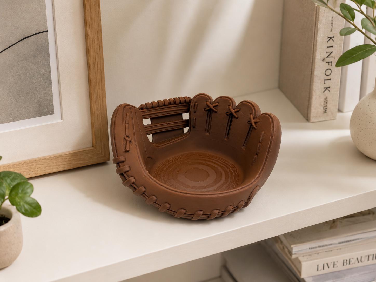 Baseball Glove Storage Bowl – Rustic Catch-All Tray for Keys, Coins & Accessories