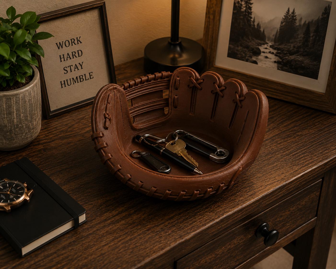 Baseball Glove Storage Bowl – Rustic Catch-All Tray for Keys, Coins & Accessories