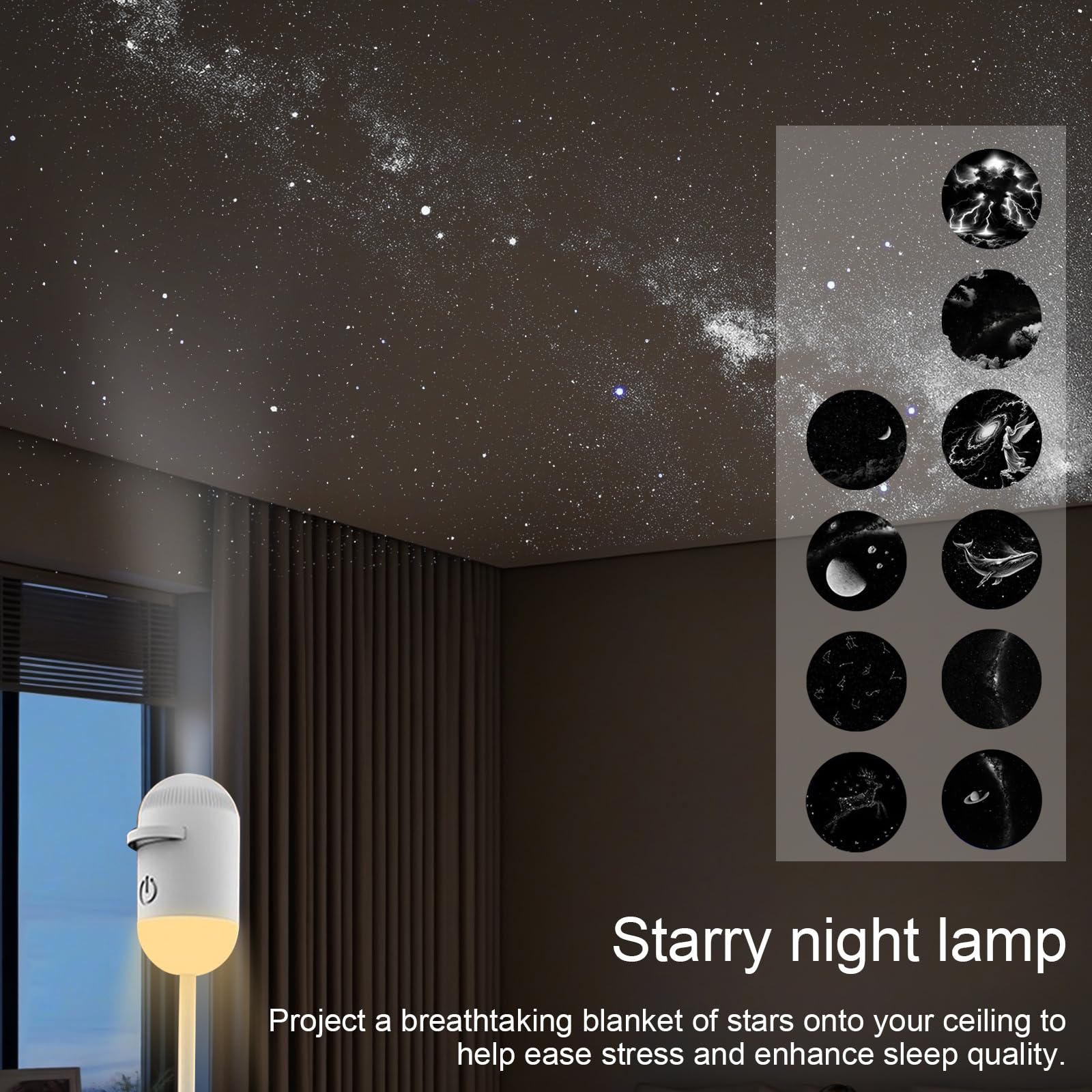 Mini Galaxy Projector Night Light – USB Starry Sky Lamp for Bedroom & Room Decor
