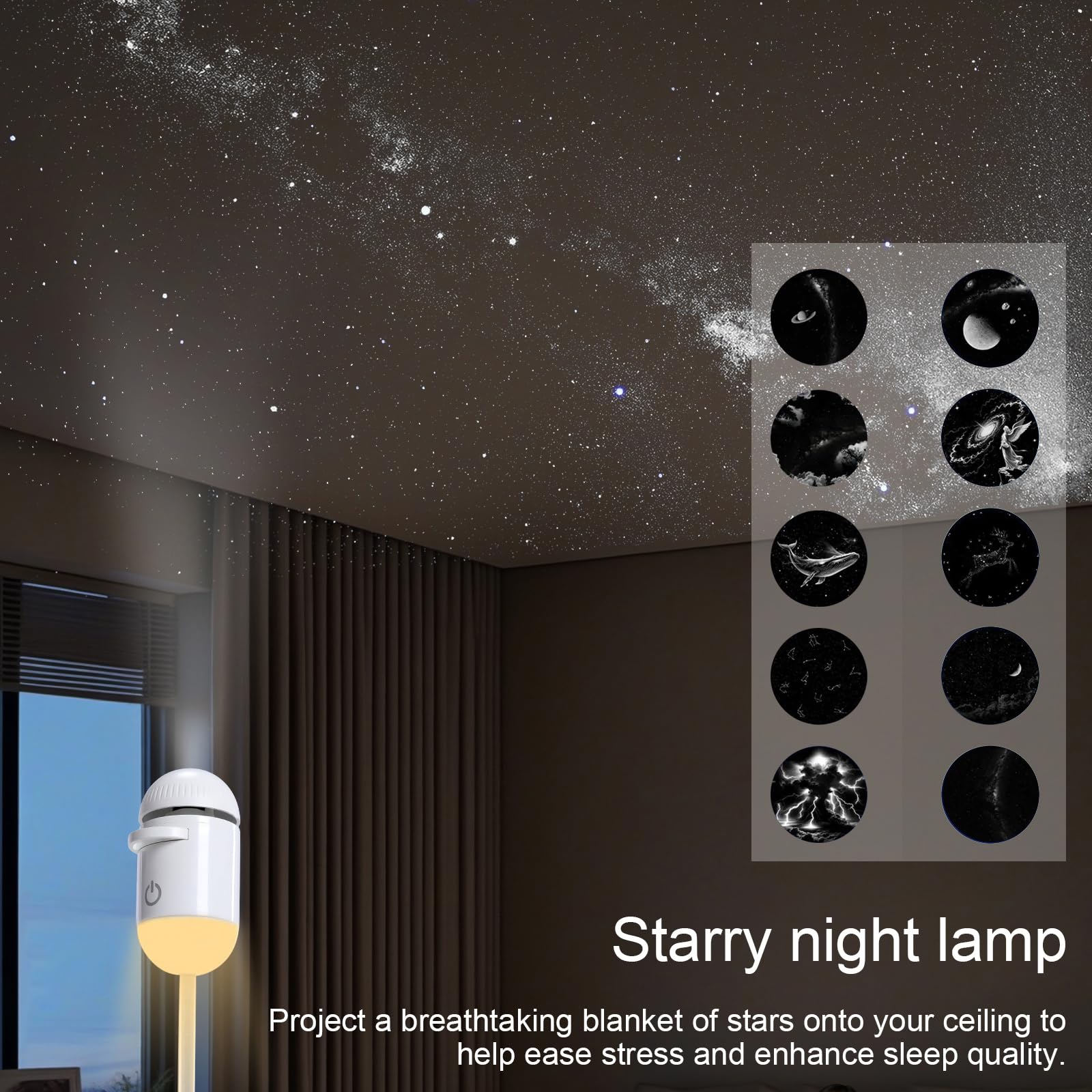 Mini Galaxy Projector Night Light – USB Starry Sky Lamp for Bedroom & Room Decor