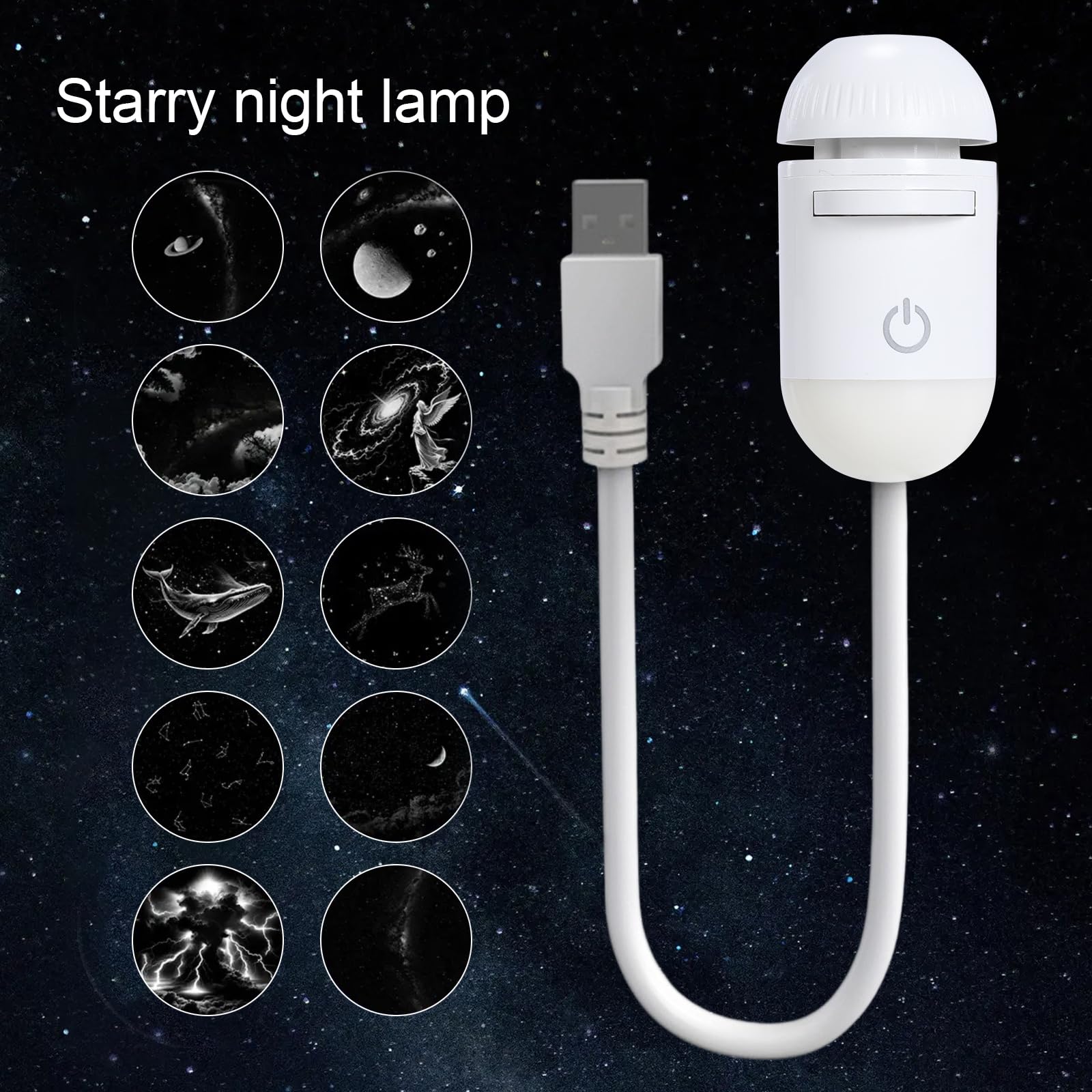 Mini Galaxy Projector Night Light – USB Starry Sky Lamp for Bedroom & Room Decor