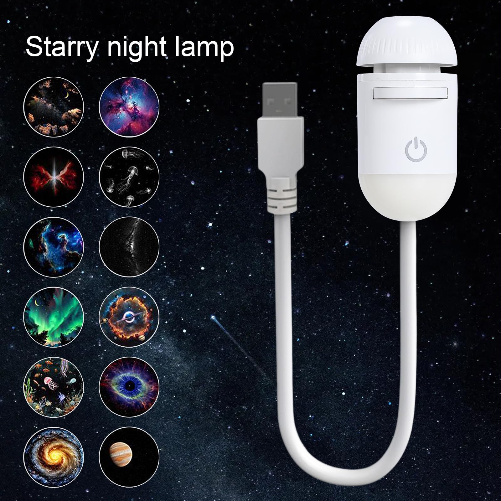 Mini Galaxy Projector Night Light – USB Starry Sky Lamp for Bedroom & Room Decor
