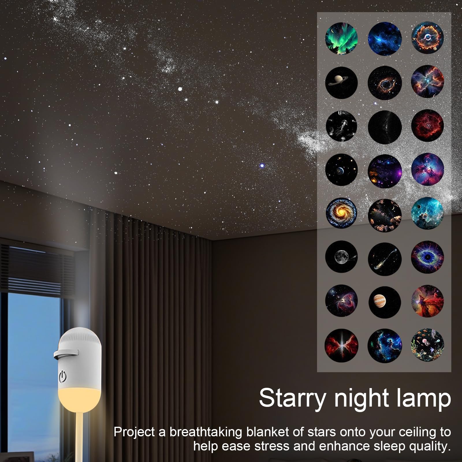 Mini Galaxy Projector Night Light – USB Starry Sky Lamp for Bedroom & Room Decor