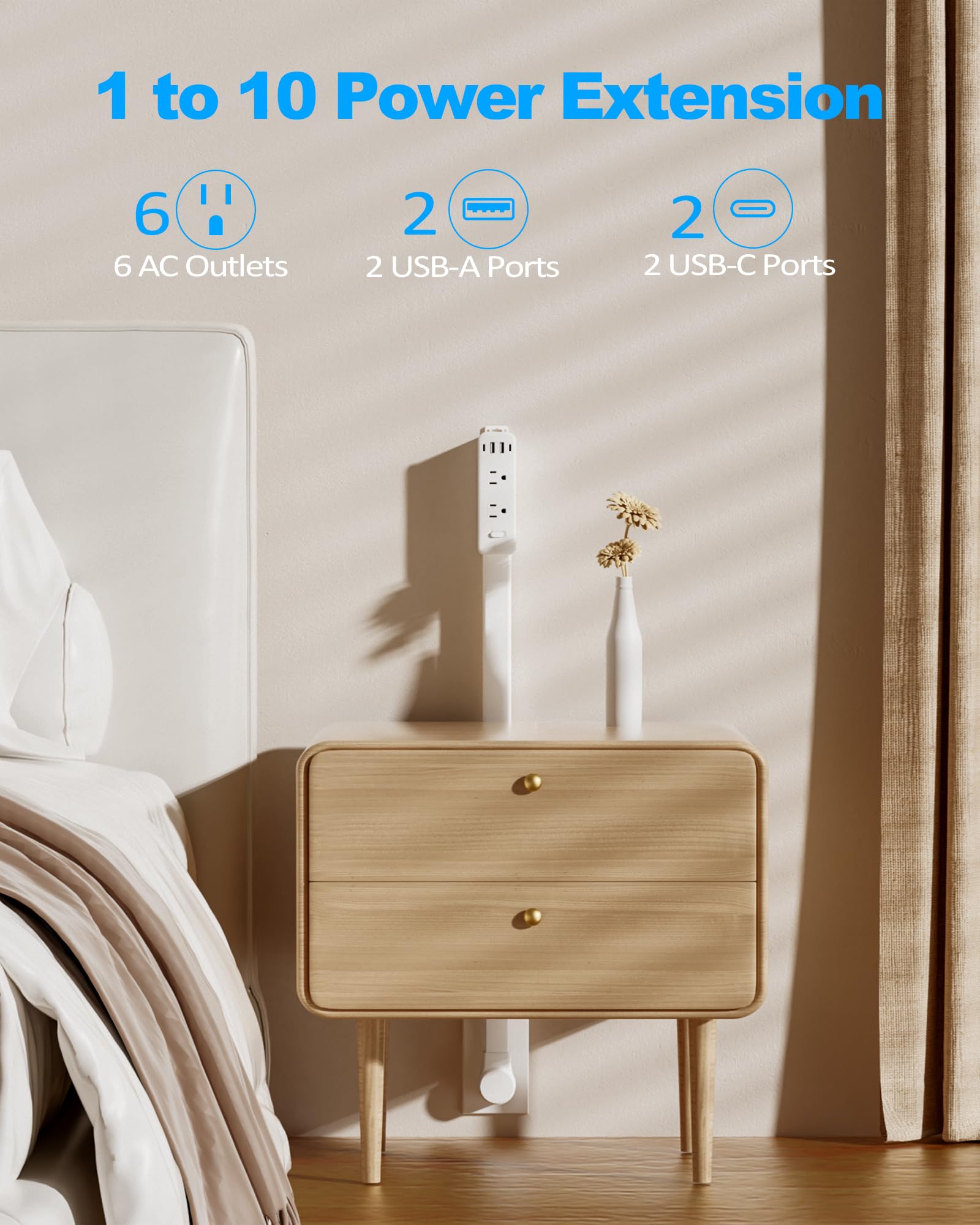 Retractable Power Strip Stick – The Space-Saving Charging Solution