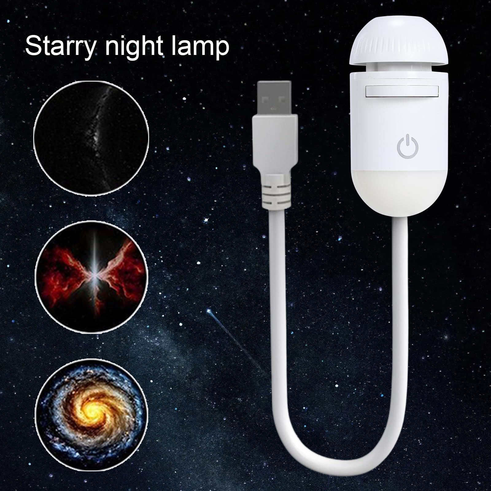 Mini Galaxy Projector Night Light – USB Starry Sky Lamp for Bedroom & Room Decor