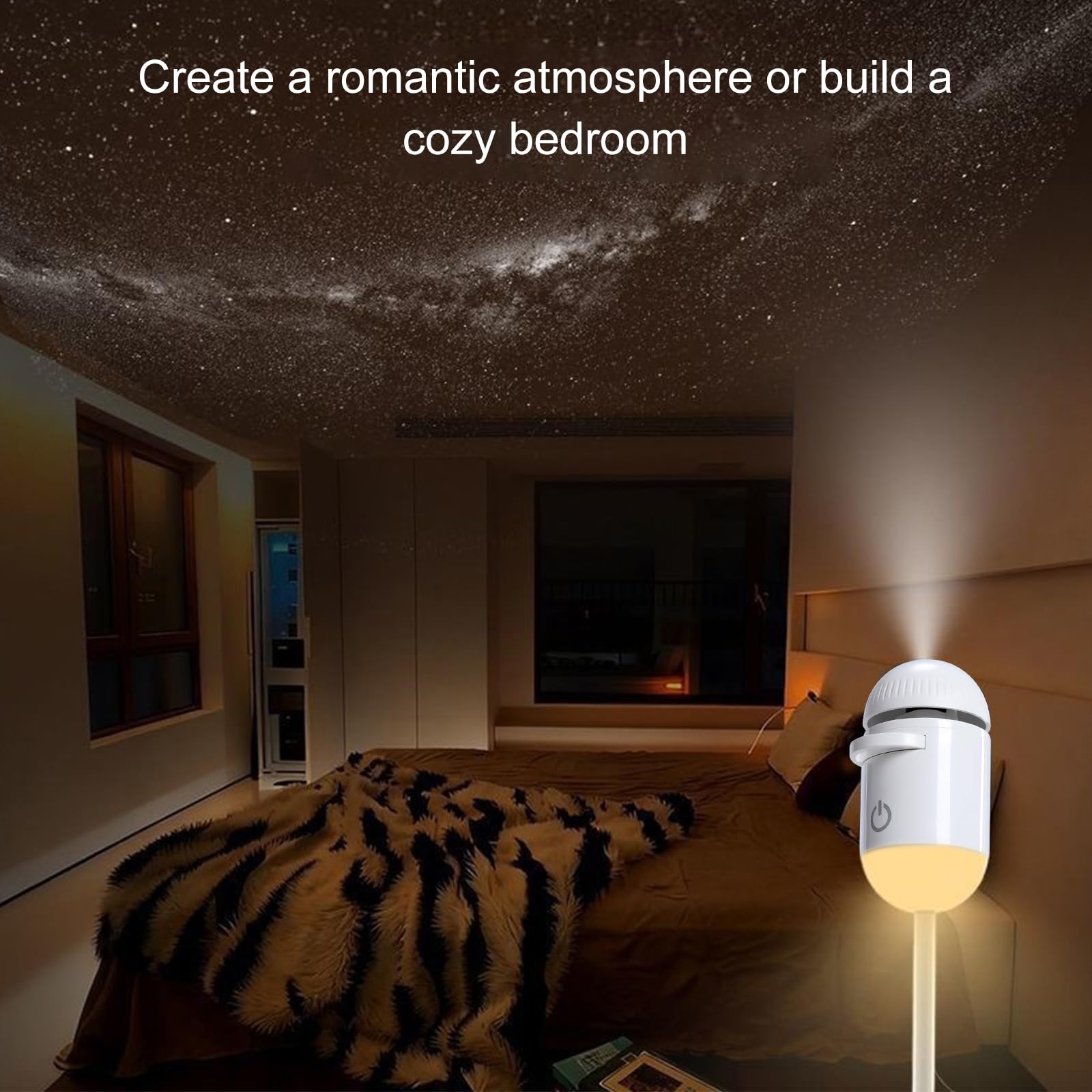 Mini Galaxy Projector Night Light – USB Starry Sky Lamp for Bedroom & Room Decor