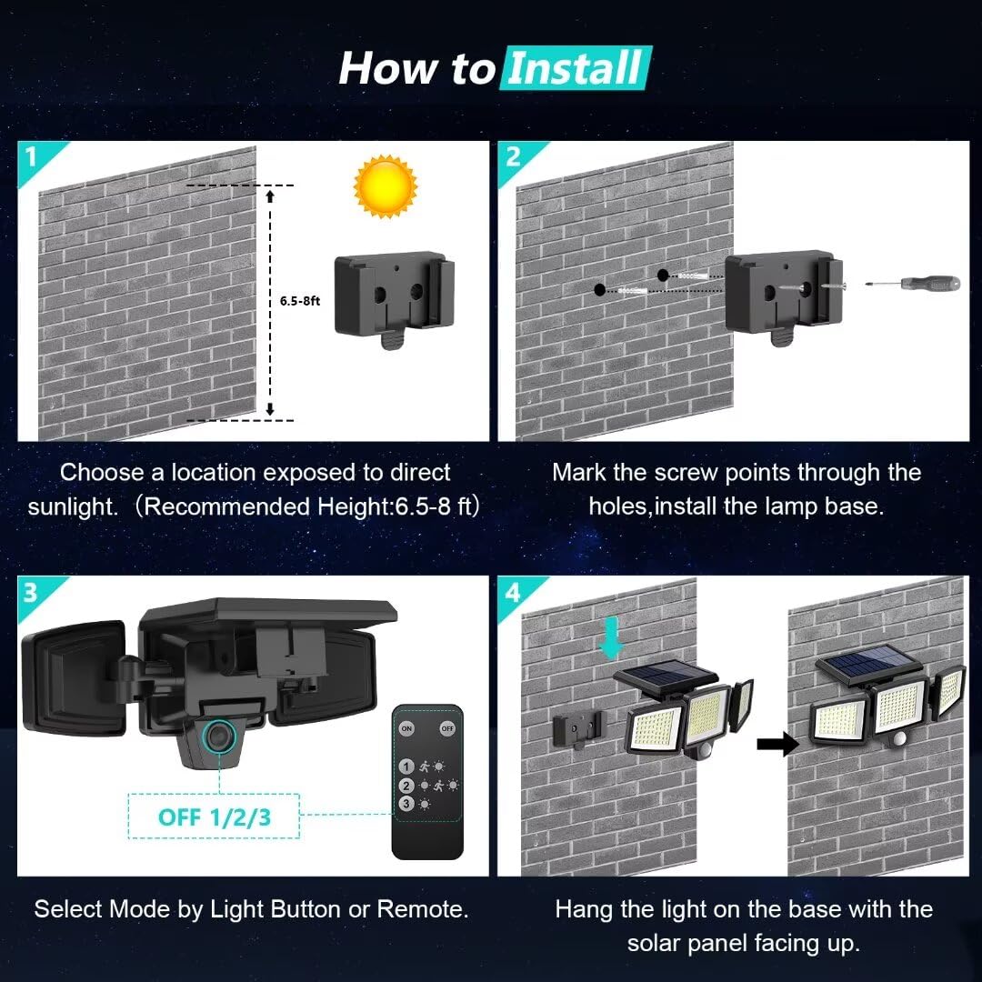 Solar Fence Wall Lights – Waterproof Outdoor LED Lanterns for Patio & Backyard Decor