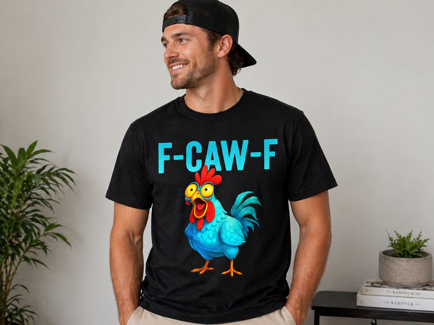 Funny Rooster T-Shirt – Cartoon Chicken Graphic Pun Humor Casual Tee