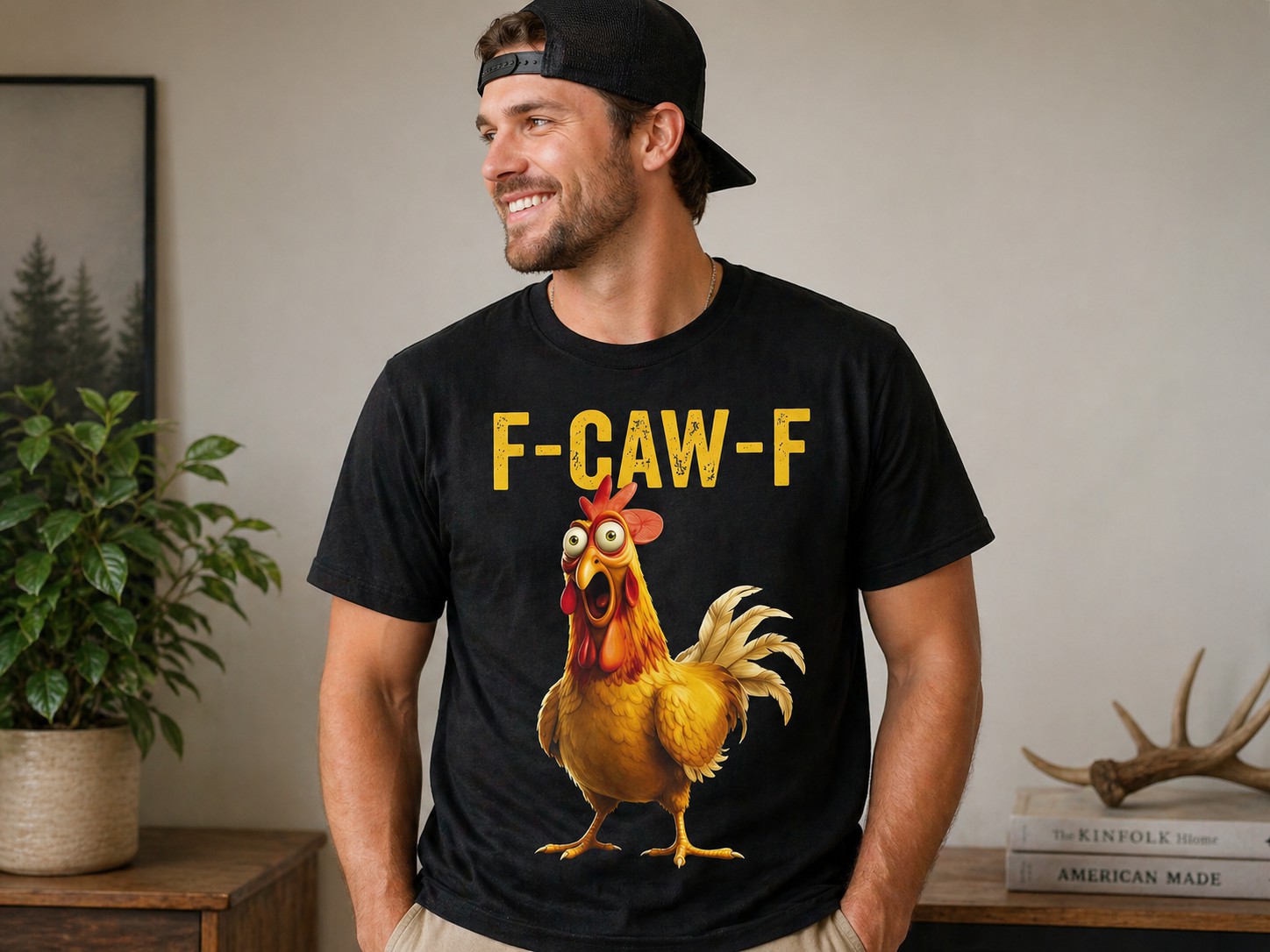 Funny Rooster T-Shirt – Cartoon Chicken Graphic Pun Humor Casual Tee