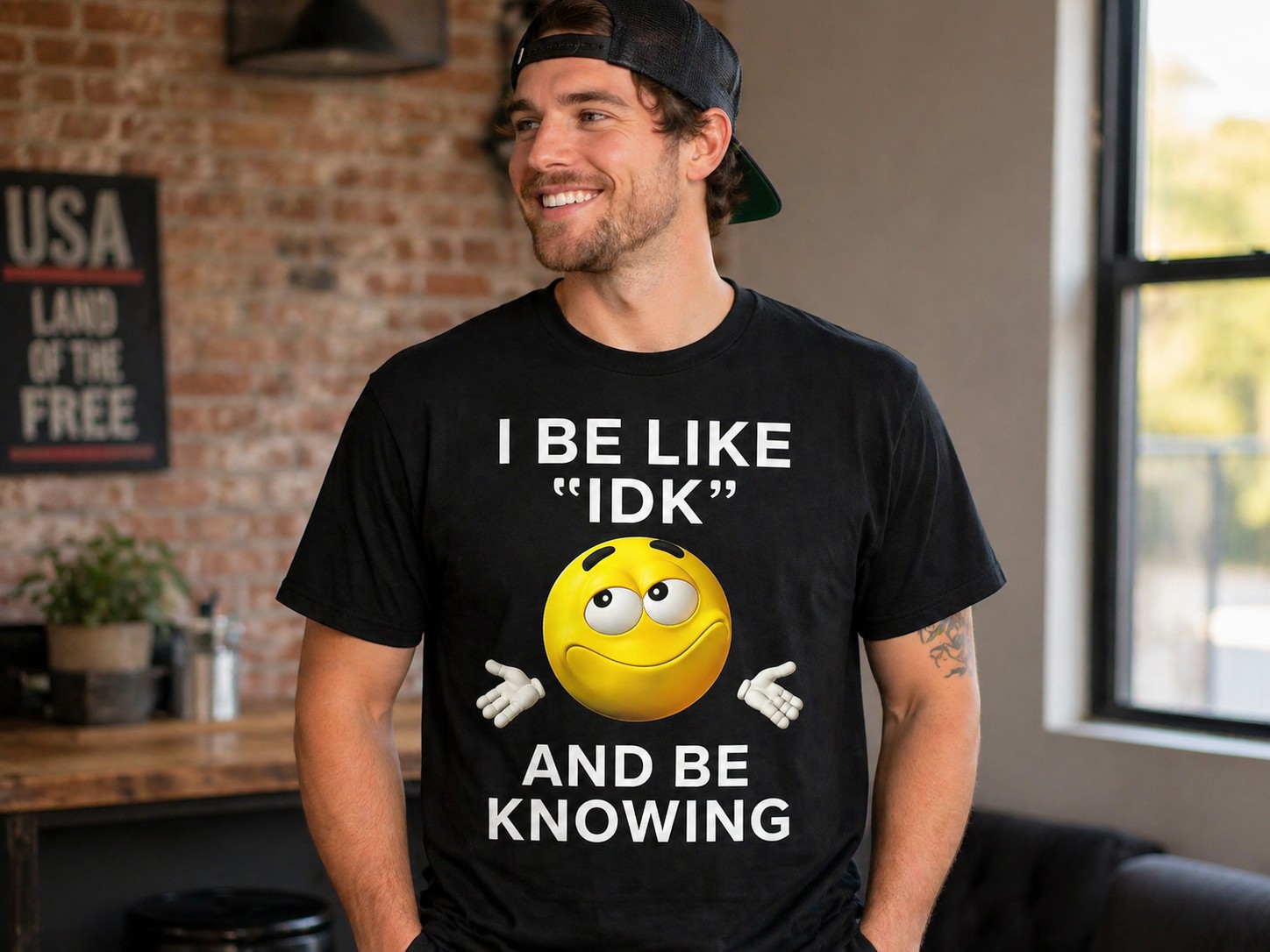 Funny “IDK” Emoji T-Shirt – Relatable Humor Graphic Tee