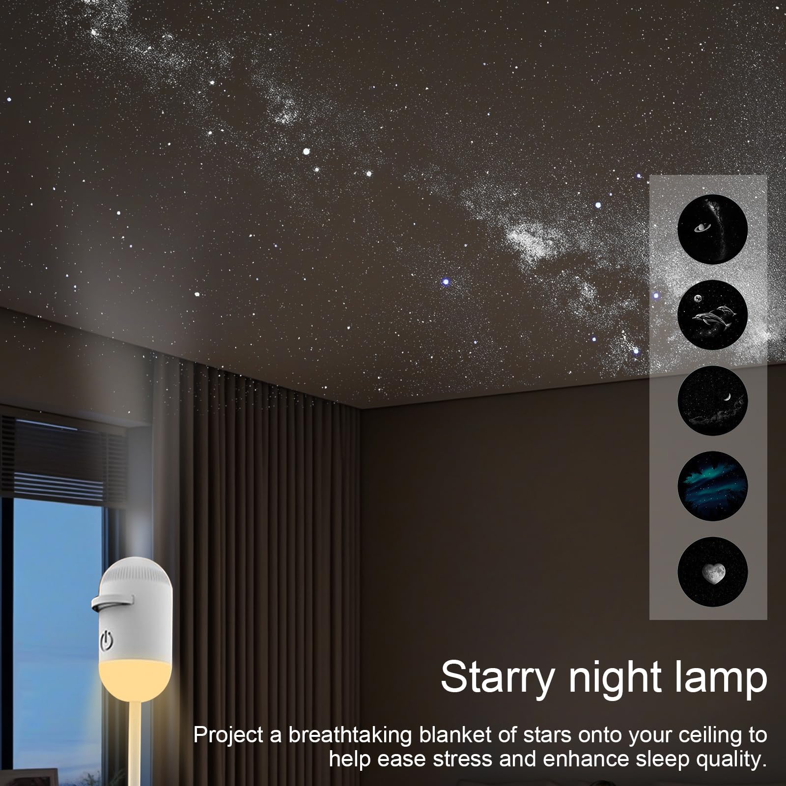 Mini Galaxy Projector Night Light – USB Starry Sky Lamp for Bedroom & Room Decor