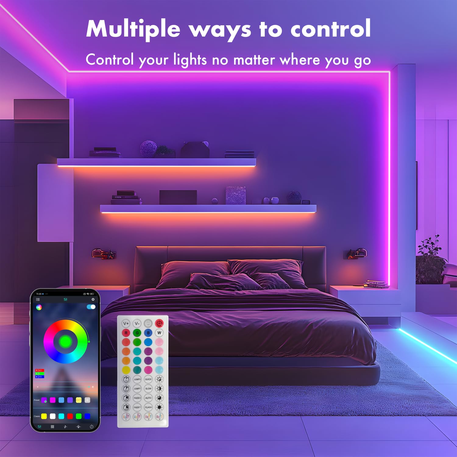 RGB Neon Rope Lights – Waterproof Music Sync LED Strip for Bedroom & Room Decor