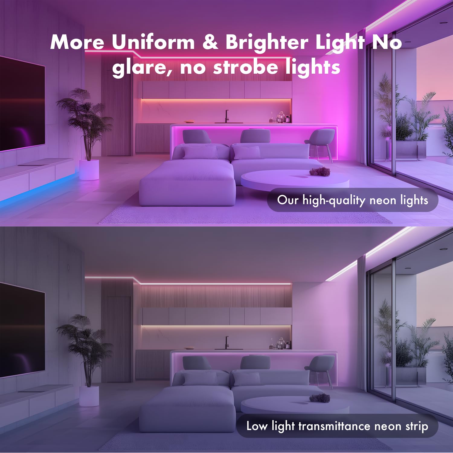RGB Neon Rope Lights – Waterproof Music Sync LED Strip for Bedroom & Room Decor