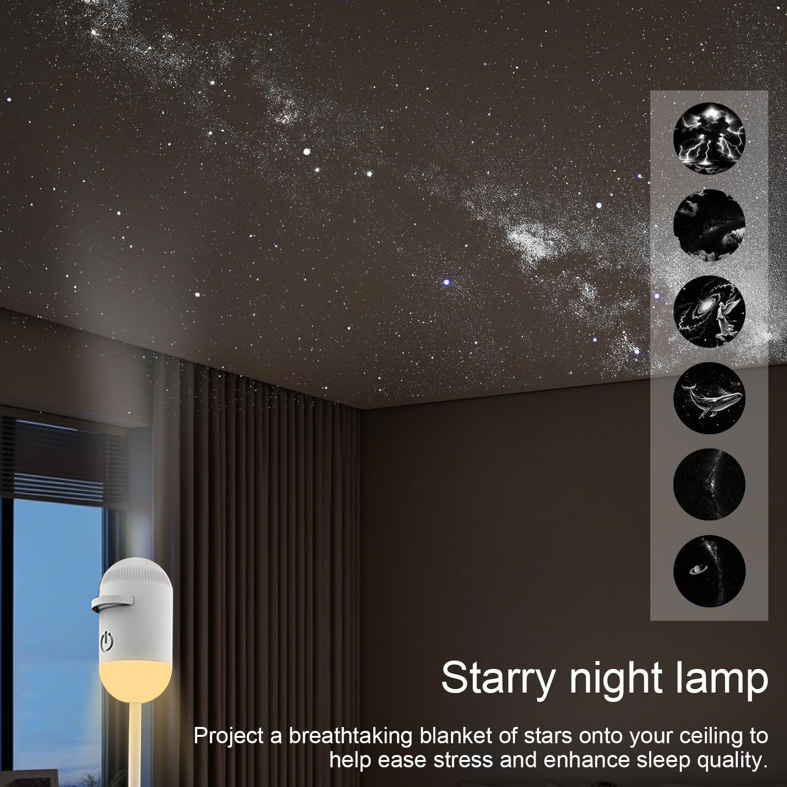 Mini Galaxy Projector Night Light – USB Starry Sky Lamp for Bedroom & Room Decor