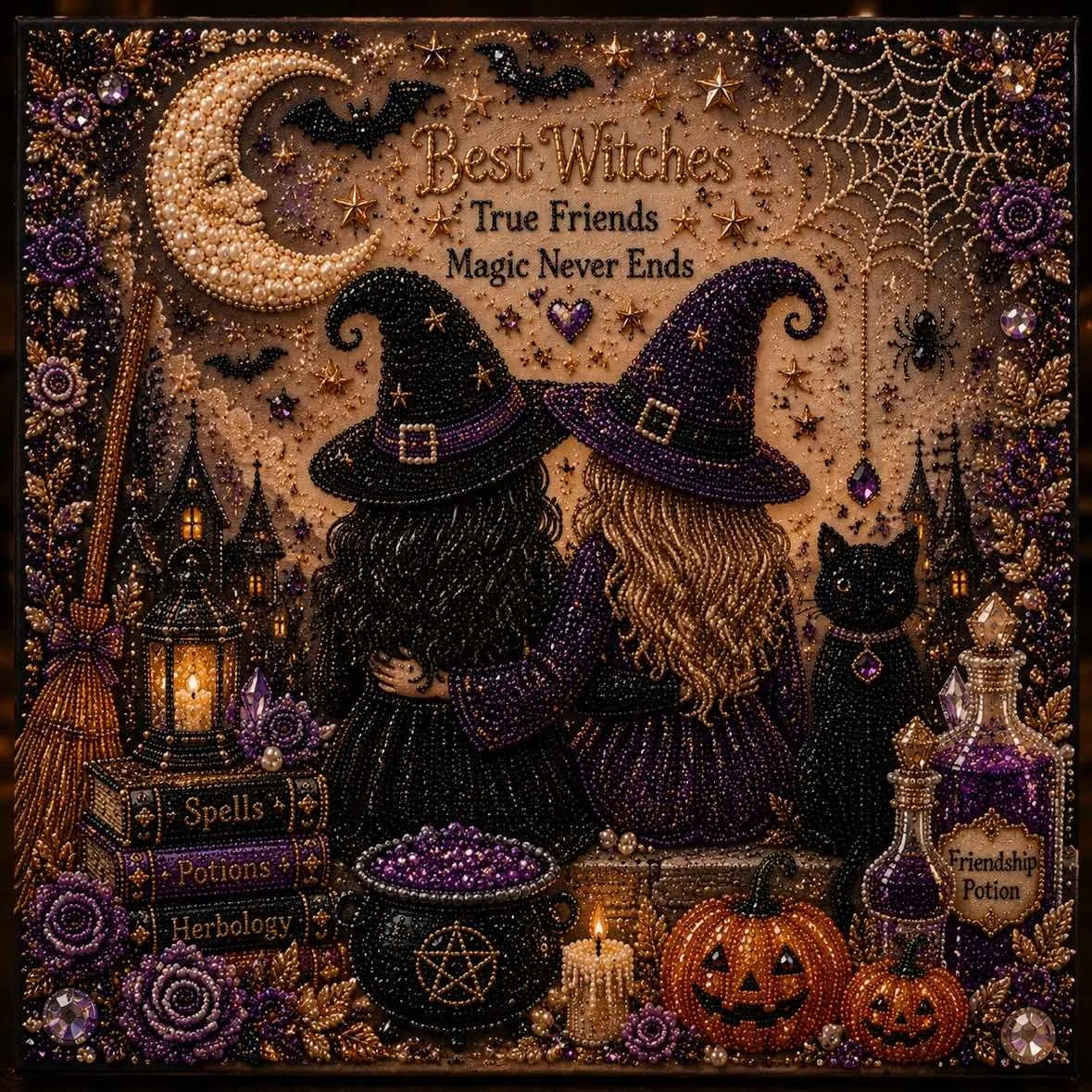 Cute Ghosts & Pumpkins 3D Pearl Mosaic Art Kit  – Relaxing Beginner-Friendly Halloween DIY Craft